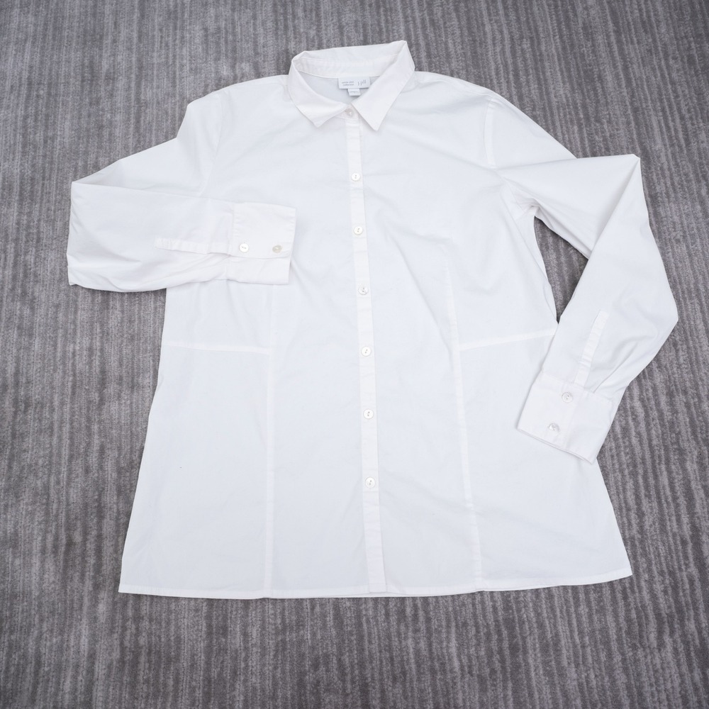 J. Jill White Shirt Collection Button Up Blouse Womens Small Long Sleeve‎ Cotton